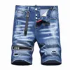 Jeans pour hommes TR APSTAR dsq Hommes Jeans shorts Hip Hop Rock Moto Distressed Denim Biker DSQ été bleu cool guy Jeans court 1129