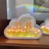 DIY Cloud Tulip LED Night Light Fille Chambre Ornements Creative Po Cadre Miroir Lampes de Table De Chevet À La Main Saint Valentin 240127