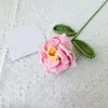 Fiori decorativi colorati fiori lavorati a maglia rosa rifiniti a mano bouquet finto uncinetto casa decorazione di nozze regali creativi