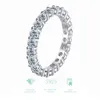 Cluster gra certifié Moissanite Diamond Ring 925 Sterling Sliver glacé hip hop tennis Eternity Band lien cubain bijoux fins