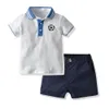 Baby Kids Clothes Set Summer Boys Short Sleeved Polo Shirts Shorts Polo Collar Tops Pants Children's Shorts Casual Children Set Smittbarnskläder 86Ey#
