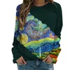Ethnischer Stil Pullover Hoodie 3D-Druck Damen Casual Rundhals Sweatshirts Damen Langarm Tops Übergroße Damenbekleidung 240131