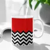 Mugs Twin Peaks-Black Lodge Pattern White Mug Coffee Cup Tea Milk Cups Birthday Gift Peaks Fire Walk With Me David Lynch