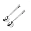 Coffee Scoops 2Pcs Scoop Clip 2 In 1 Stainless Steel Measuring Spoon Long Handle With For Ground Tea