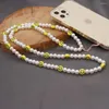 Link Bracelets Go2Boho 2024 Telephone Jewelry Phone Charm Beads Chains Lanyard Beach Pearl Chain For Women Mobile Accessories Pendant