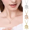 Catene Ruyi Peace Lock Collana con ciondolo in calcedonio bianco Piccola catena femminile con clavicola leggera Regalo di compleanno semplice per le vacanze di lusso