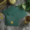 Gift Wrap 10pcs/lot Green Envelope 250g Paper High-grade Small Business Supplies Stationery Envelopes For Wedding Invitations Postcards