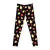 Active Pants Dole Whip Pattern - Scattered Black BG Leggings Women's Sports Tennis For Women