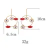 フープイヤリング2024ファッション誇張された大きな円の唇の邪悪な目は女性のために大きいボヘミアンループダングドロップジュエリー
