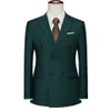 Giacca da uomo formale doppio petto verde Giacca da uomo slim fit su misura Cappotto da sposo in tinta unita Blazer Hombre 6XL 240201