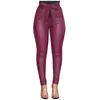Женские брюки, женские повседневные эластичные брюки большого размера, тонкие кожаные винтажные джинсы с высокой талией в стиле Харадзюку, уличная одежда, джинсы скинни с талией