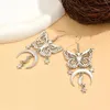 Dangle Earrings Classic Fashion Moon Star Hollow Cute Butterfly Simple Design For Women Literary Jewelry Gift