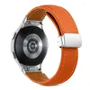 Ремешки для часов без зазоров, кожаный ремешок для Samsuang Galaxy 4/5/6, 40 мм, 44 мм, 6, классический, 47 мм, 43 мм, быстросъемный ремешок, белая магнитная D-пряжка