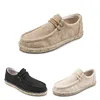 Men Women Casual Shoes Solid Fabric Lace-Up Khaki Black Apricot Shoes Mens Womens Trainers Sports Sneakers Size 39-45