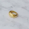 Joias minimalistas banhadas a ouro 18K anéis grossos femininos de aço inoxidável anéis de banda para mulheres