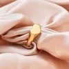 Daidan Rings Anelli a cuore in argento sterling con sigillo personalizzato vuoto regolabile in oro