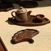Plateaux à thé en forme de feuille, plateau en bois massif, collation aux fruits, salon de thé créatif, ensembles d'assiettes de cuisine sèche japonaises