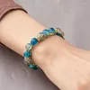 Charm Armband Korean Crystal Glass Beaded Armband för kvinnor flickor Lyxiga färgglada pärlor Elastiska handgjorda original smyckespresent