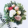 Decorative Flowers 12 Pcs Mixed Eucalyptus Leaves Picks Artificial Seeded Silver Dollar Stems Faux Greenery Branches