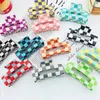 Hair Clips Arrival Fashion 8cm Medium Rectangle Checkered Clip Claws Simple Acrylic For Thick Shark Accessories