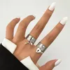 Cluster Ringen IPARAM Leuke Lock Key Engelenvleugels Hanger Ring Voor Vrouwen Mannen Hart Paar Mode Opening Sieraden Geschenken