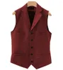 Heren Vesten Tweed Pak Vest Formele Trouwjurk Vest Slim Fit Visgraat Blazer Winter Kostuum Voor Mannen Op Maat