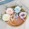 Decorative Flowers Set Of 2 Boutonnieres Wrist Flower Wedding Groom Groomsmen Artificial Corsage For Parties Anniversaries