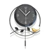 Horloges murales Grande horloge numérique avec de grands chiffres ronds en métal silencieux quartz alarme d'art de luxe pour le bureau de salon