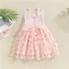 Summer Baby Girl Dress Cute Butterfly Wings Suspender Mesh Ball Gown Children Sweet Princess Girls 240126