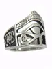 FANSSTEEL Edelstahl-Ring für Herren oder Damen, Freimaurer-Ring mit Krabbe, ägyptischen Pharao-Augen, Freimaurer-Ring 13W906776454