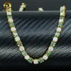 Fine Jewelry 925 Sterling Silver Women Bracelets Green Moissanite Lab Diamonds Tennis Chain Fine Necklace Bracelet