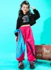 Stage Wear 2024 Enfants Hip Hop Dance Performance Costumes pour filles Pull noir Chemise Rose Pantalon rouge Streetwear Jazz Vêtements DQS14031