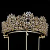 Hair Clips Luxury Forest Crystal Beaded Tiaras Royal Queen Bridal Crown Rhinestone Pageant Diadem Headband Wedding Costume Accessories