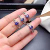 Cluster Rings Gift Natural And Real Sapphire 925 Sterling Silver Fine Jewelry