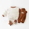 Ceketler Bebek Sonbahar Kış Pamuk Kostüm Çocuk Çizgi Film Bear Plus Velvet Rahat Ceket Erkek Kız Bebek Kırak Moda Sıcak Ceket