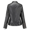 Wholesale Hot Sale Spring Autumn Women Fashion Leather Jacket stand-up collar zipper Coat Ladies Casual Pu Jackets Size M-4XL