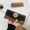 Chaopai nouveau petit changement montagne camélia Long portefeuille femmes pliant Rivet main pince à billets carte sac ventes directes d'usine