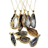 Brincos pendurados clássico pedra ônix natural áspero cristal semi gema fatia waterdrop para mulheres elegantes