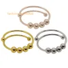 Cring CoCo Ins style stainless steel Cross Border New double layer rotatable ball female decompression rings anxiety ring