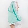 Halsdukar lyxiga kvinnor spets blommig chiffong halsduk muslim hijab pannband wrap sjalar turban hår satin siden huva katolsk mantill