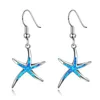 Dangle Earrings Blue Opal Ocean Starfish For Women Girl Jewelry Drop