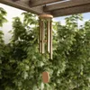 Gold Finish Home Decoration Wind Chime Metal and Wood Wall Hanging Decor 28 in Chimes Crafts Garden 240122