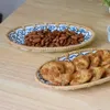 Piatti Piatto Frutta Secca Tessuto giapponese Specialità Torta Caramelle Stoviglie Cestino Vassoio Snack Rattan Ceramica