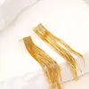 Stud Earrings 17KM Fashion Gold Color Tassel Long Drop Chain For Women French Vintage Knot Twist Earring 2024 Trend Jewelry Gifts