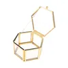 Jewelry Pouches Clear Ring Box Hexagon Premium Gorgeous Vintage Gift With Lid For Proposal Engagement Wedding Ceremony