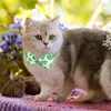 Hundhalsar St Patrick's Day -slips för 6st justerbar Shamrock Bow slips Pet Apparel Clover Mönster Basic