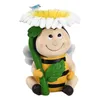 Garden Decorations Bee Statue Bird Feeder Creative Cartoon Cute Ornament Animal Figurine Bath For Patio Yard Porch Farmhouse Home Decor