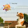 Plush Dog Vocal Toy Ball Funny Interactive Pet Toys With Bells Cleaning Tooth Chew Toy för små stora hundar Katter Valp Plaything 240118