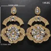 Oversized Big Crystal Large Dangle Earrings for Women Exaggerated Flower Pendant Ear Jewlery Accessories 240130