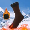 Herrensocken Kniesäcke Winter Warm Thermo für Männer Frauen Extra dicke isolierte beheizte Crew Boot Oberschenkelhohe Baumwollstrümpfe